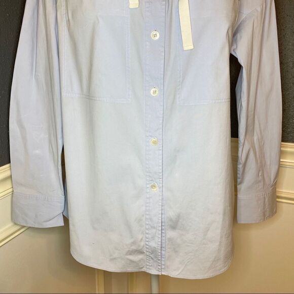 Theory Drawstring Collar Button Down Shirt - Picture 3 of 8